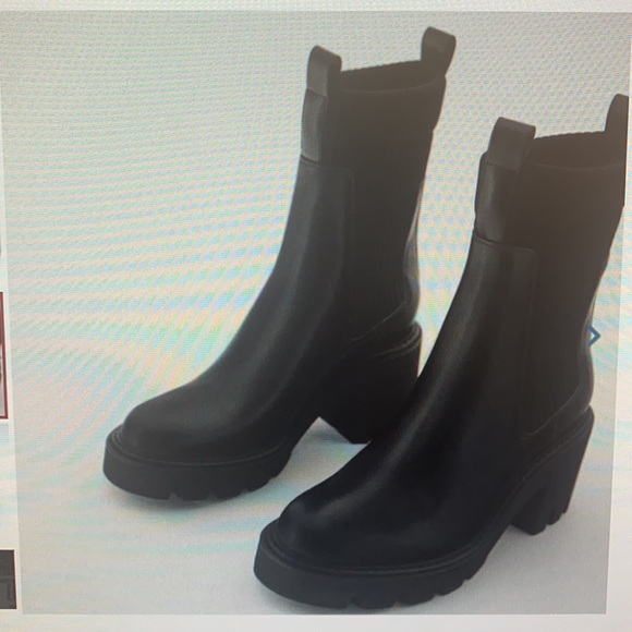 Zara Heeled Track Sole Sock Boots Black Sz 9 - Picture 3 of 7